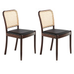 paris prix Lot de 2 Chaises Design "Rito" 84cm Noir & Noyer