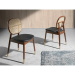 Paris Prix Lot De 2 Chaises Design "Rito" 87cm Noir & Noyer