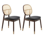 paris prix Lot de 2 Chaises Design "Rito" 87cm Noir & Noyer