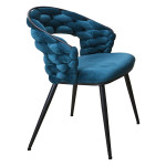 Paris Prix Lot De 2 Chaises Design "Sawyer" 82cm Bleu Canard