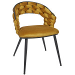 Paris Prix Lot De 2 Chaises Design "Sawyer" 82cm Jaune Moutarde