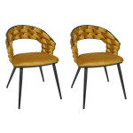paris prix Lot de 2 Chaises Design "Sawyer" 82cm Jaune Moutarde