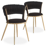 Paris Prix Lot De 2 Chaises Design "Sierra" 78cm Noir & Or