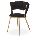 Paris Prix Lot De 2 Chaises Design "Sierra" 78cm Noir & Or
