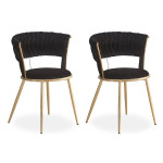 paris prix Lot de 2 Chaises Design "Sierra" 78cm Noir & Or