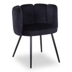 Paris Prix Lot De 2 Chaises Design Velours "Agal" 75cm Noir