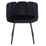 Paris Prix Lot De 2 Chaises Design Velours "Agal" 75cm Noir