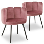 paris prix Lot de 2 Chaises Design Velours "Agal" 75cm Rose