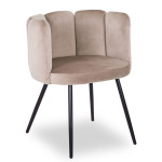 Paris Prix Lot De 2 Chaises Design Velours "Agal" 75cm Taupe