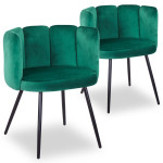 paris prix Lot de 2 Chaises Design Velours "Agal" 75cm Vert