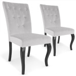 paris prix Lot de 2 Chaises Design Velours "Lucky" 106cm Gris