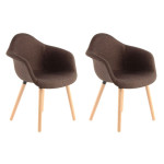 paris prix Lot de 2 Chaises Design "Winston" 80cm Marron
