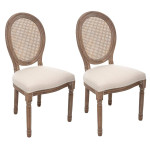 paris prix Lot de 2 Chaises en Lin "Cleon" 95cm Blanc