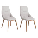 paris prix Lot de 2 Chaises en Tissu "Kerri" 90cm Gris Clair