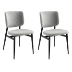 paris prix Lot de 2 Chaises en Tissu "Nita" 83cm Gris Clair
