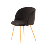 Paris Prix Lot De 2 Chaises En Velours "Celina" 84 Cm Noir
