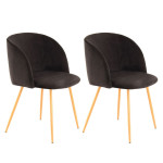 paris prix Lot de 2 Chaises en Velours "Celina" 84 cm Noir