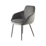 Paris Prix Lot De 2 Chaises En Velours "Cobain" 81cm Gris