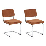 paris prix Lot de 2 Chaises en Velours Côtelé "Sersi" 83cm Ambre