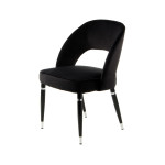 Paris Prix Lot De 2 Chaises En Velours "Courtney" 83cm Noir & Argent