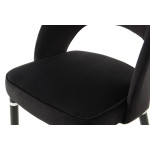 Paris Prix Lot De 2 Chaises En Velours "Courtney" 83cm Noir & Argent