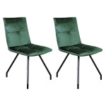 paris prix Lot de 2 Chaises en Velours "Eaden" 87cm Vert