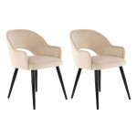 paris prix Lot de 2 Chaises en Velours "Joris" 77cm Champagne