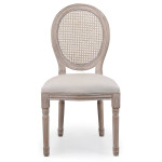 Paris Prix Lot De 2 Chaises Médaillon Cannage "Versailles" 96cm Beige