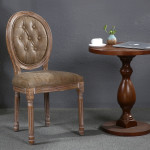 Paris Prix Lot De 2 Chaises Médaillon Capitonné "Quing" 96cm Taupe