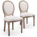 paris prix Lot de 2 Chaises Médaillon Design "Versailles" 96cm Crème