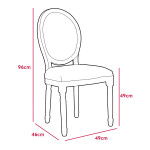 Paris Prix Lot De 2 Chaises Médaillon "Quing" 96cm Taupe