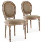 paris prix Lot de 2 Chaises Médaillon "Quing" 96cm Taupe