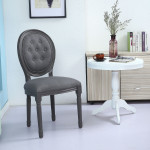 Paris Prix Lot De 2 Chaises Médaillon "Quing" Capitonné Tissu Gris