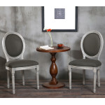 Paris Prix Lot De 2 Chaises Médaillon "Quing" Tissu Gris