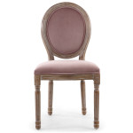 Paris Prix Lot De 2 Chaises Médaillon "Quing" Velours Rose