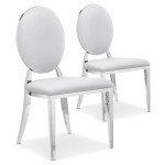 paris prix Lot de 2 Chaises Médaillon "Tatianna" 90cm Blanc