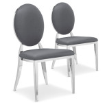 paris prix Lot de 2 Chaises Médaillon "Tatianna" 90cm Gris