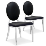 paris prix Lot de 2 Chaises Médaillon "Tatianna" 90cm Noir
