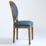 Paris Prix Lot De 2 Chaises Médaillon Tissu "Versailles" 96cm Bleu