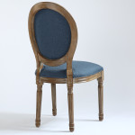 Paris Prix Lot De 2 Chaises Médaillon Tissu "Versailles" 96cm Bleu