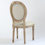 Paris Prix Lot De 2 Chaises Médaillon Tissu "Versailles" 96cm Beige & Naturel