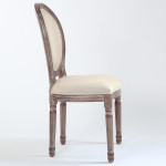 Paris Prix Lot De 2 Chaises Médaillon Tissu "Versailles" 96cm Beige