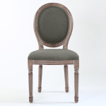 Paris Prix Lot De 2 Chaises Médaillon Tissu "Versailles" 96cm Gris