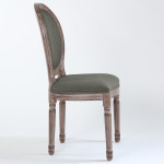 Paris Prix Lot De 2 Chaises Médaillon Tissu "Versailles" 96cm Gris