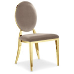 Paris Prix Lot De 2 Chaises Médaillon Velours "Tatianna" 90cm Taupe
