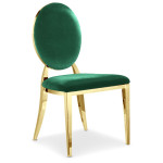 Paris Prix Lot De 2 Chaises Médaillon Velours "Tatianna" 90cm Vert