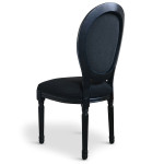 Paris Prix Lot De 2 Chaises Médaillon Velours "Versailles" 96cm Noir