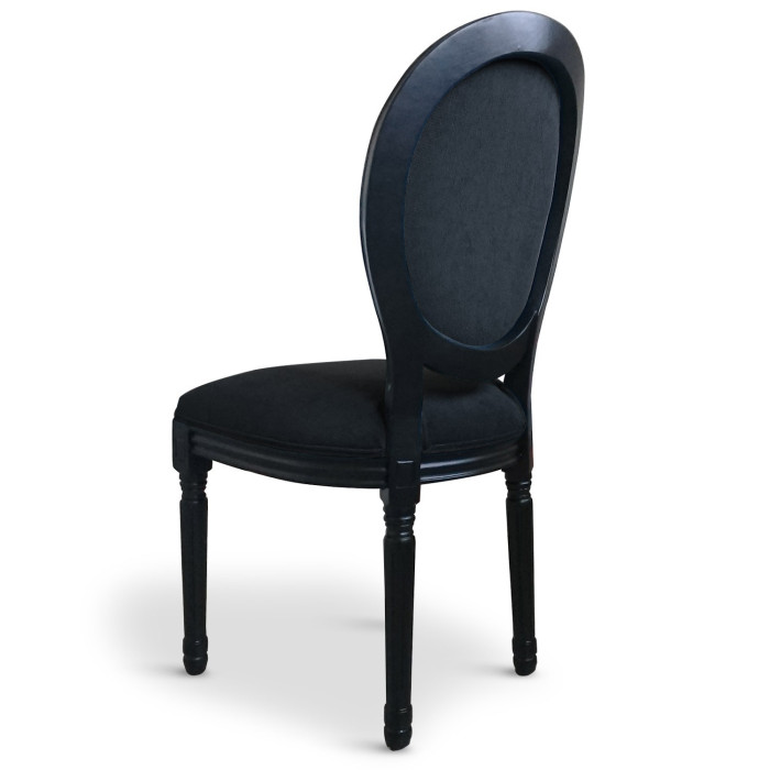 Paris Prix Lot De 2 Chaises Médaillon Velours "Versailles" 96cm Noir