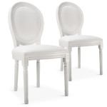 paris prix Lot de 2 Chaises Médaillon "Versailles" 96cm Blanc