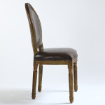 Paris Prix Lot De 2 Chaises Médaillon "Versailles" 96cm Marron & Or